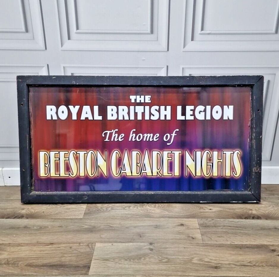 Retro Royal British Legion Sign Memorabilia Man Cave Pop Art Beeston Cabaret