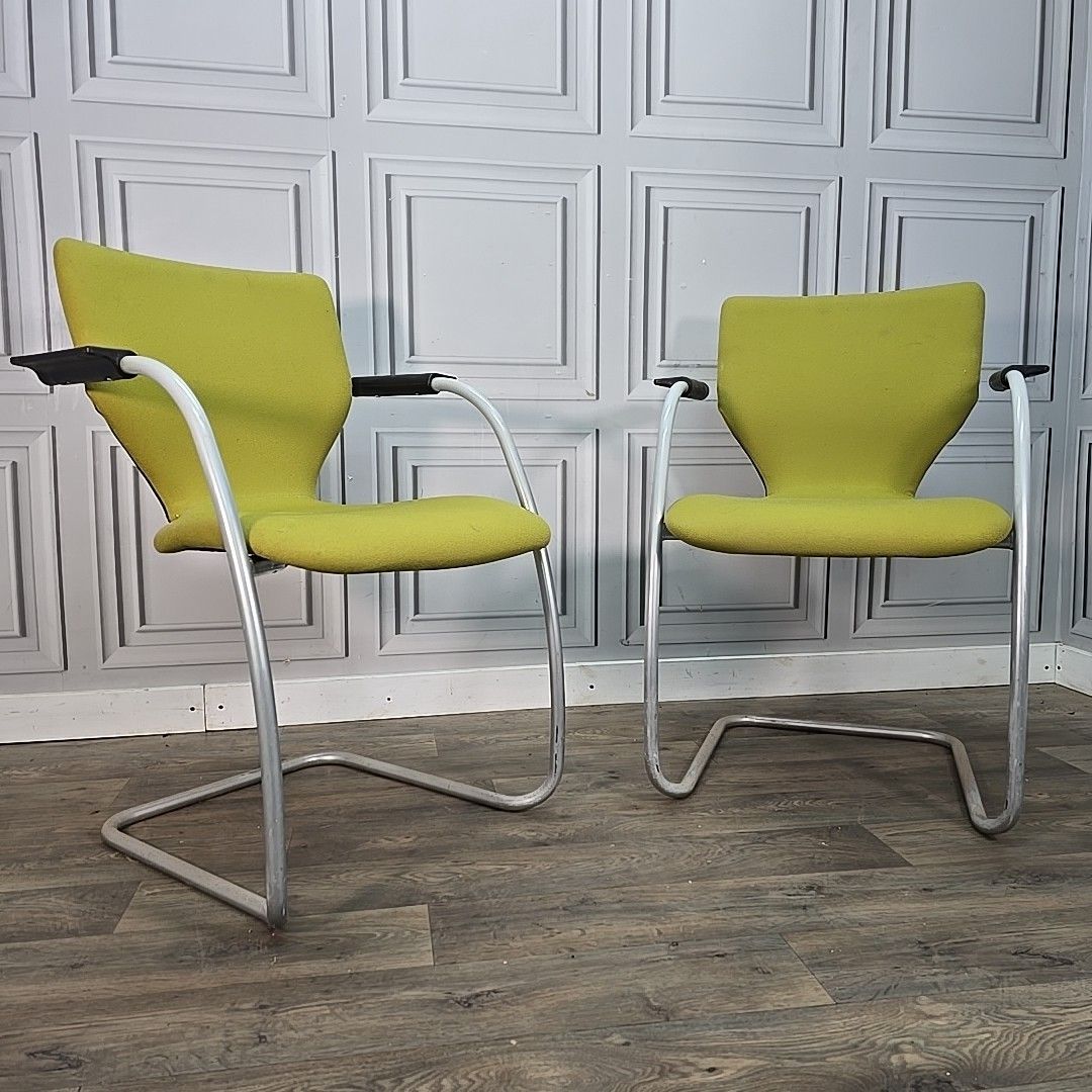 Pair 2 Cantilever Chairs Orangebox X10 Guest Visitor Office Desk Waiting Room photo furniture