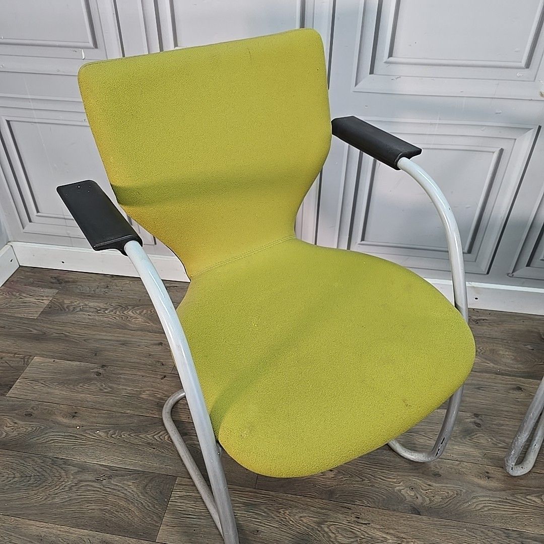 Pair 2 Cantilever Chairs Orangebox X10 Guest Visitor Office Desk Waiting Room photo Furniture