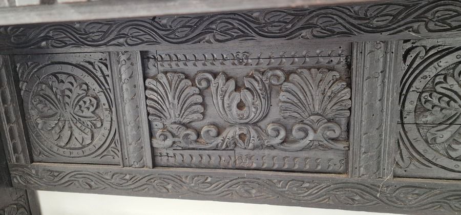 Victorian Carved Oak Fireplace With Green Man photo furniture