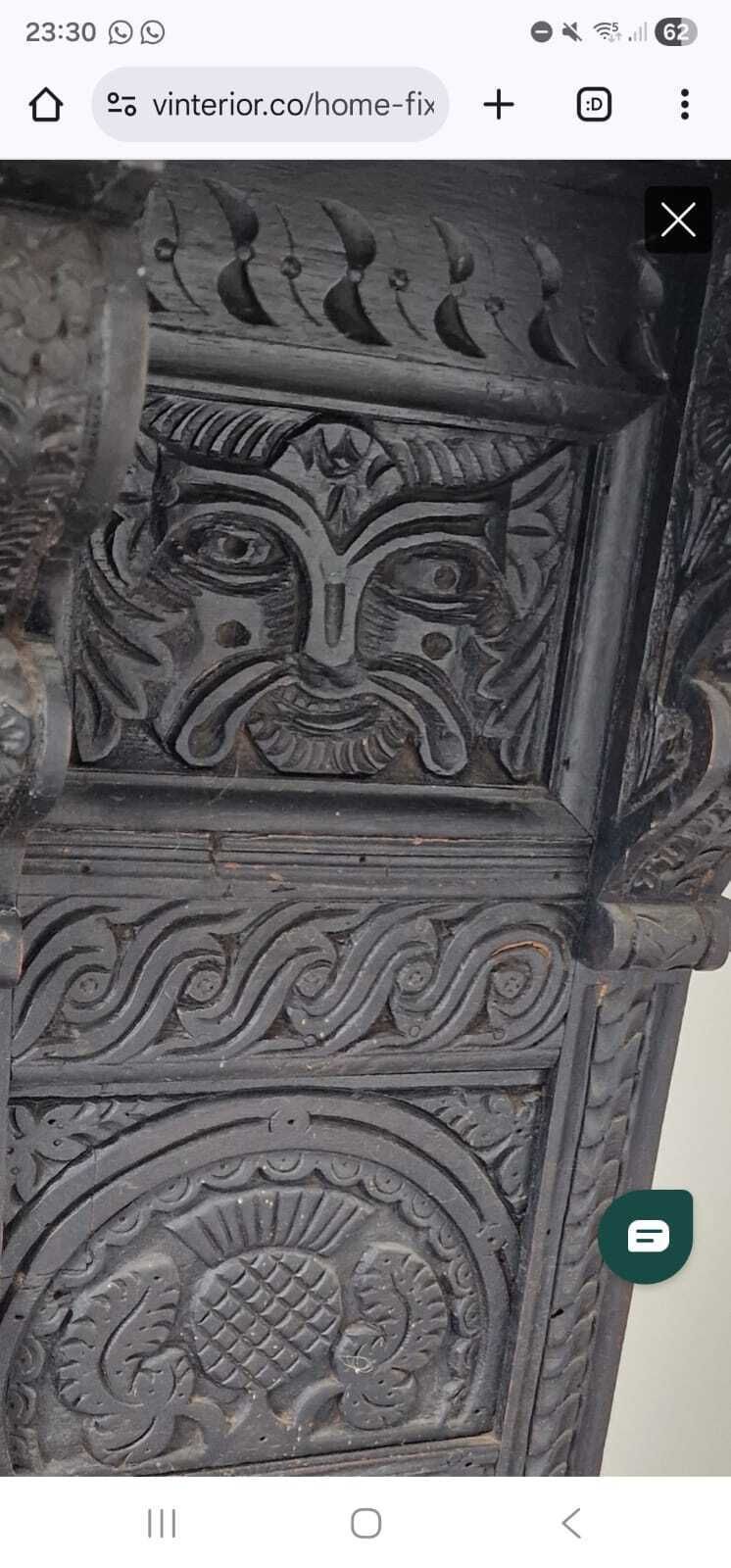 Victorian Carved Oak Fireplace With Green Man photo 2000.0