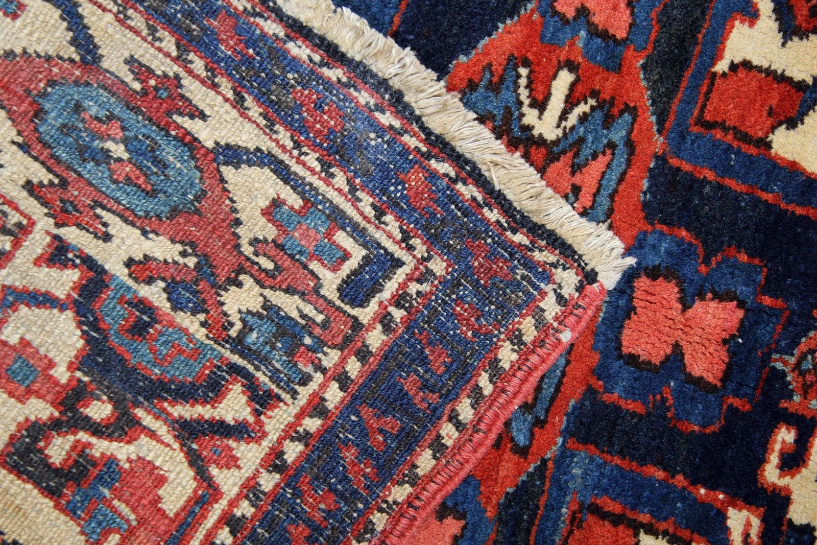 Rustic Handmade Carpet Oriental Geometric Rug Rust Wool Livingroom Rug photo vintage