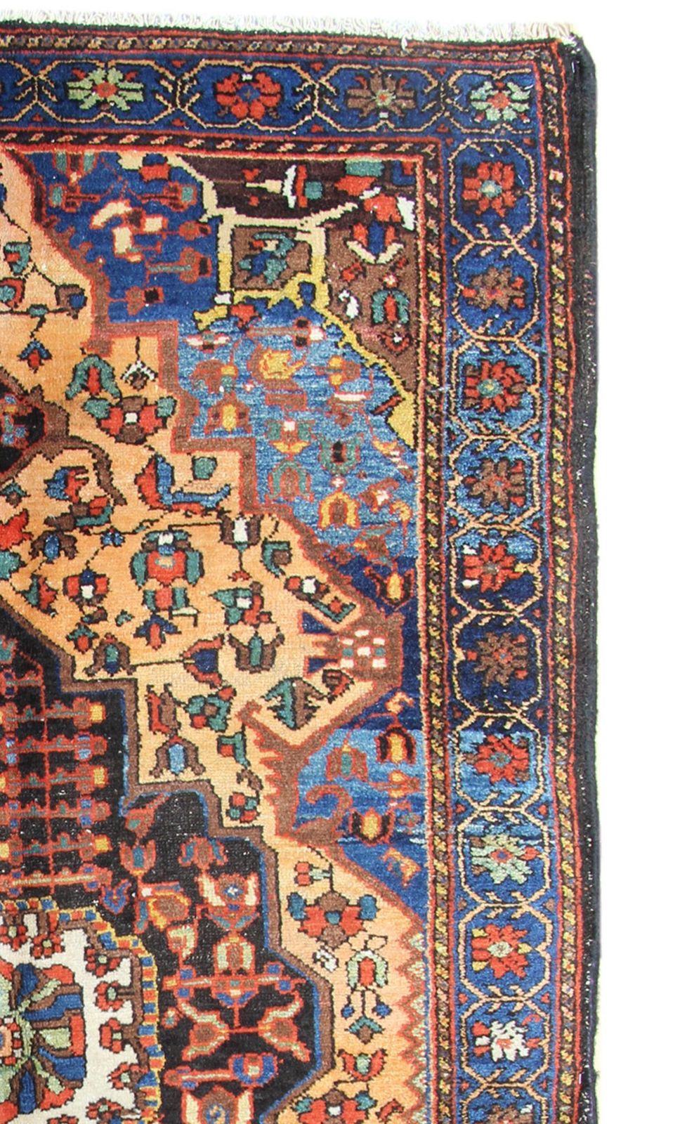 Handmade Carpet Antique Rug Traditional Yellow Rug Wool Living Room 133x193cm photo Textiles