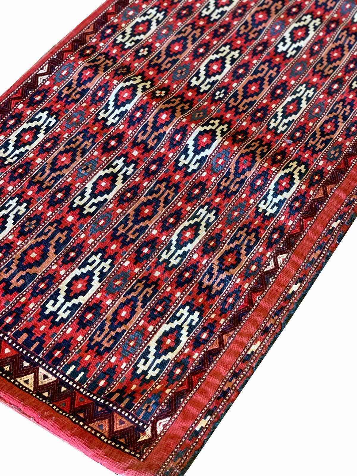 Turkmen Antique Rugs Geometric Traditional Carpet Wool Chuval Rug photo Textiles