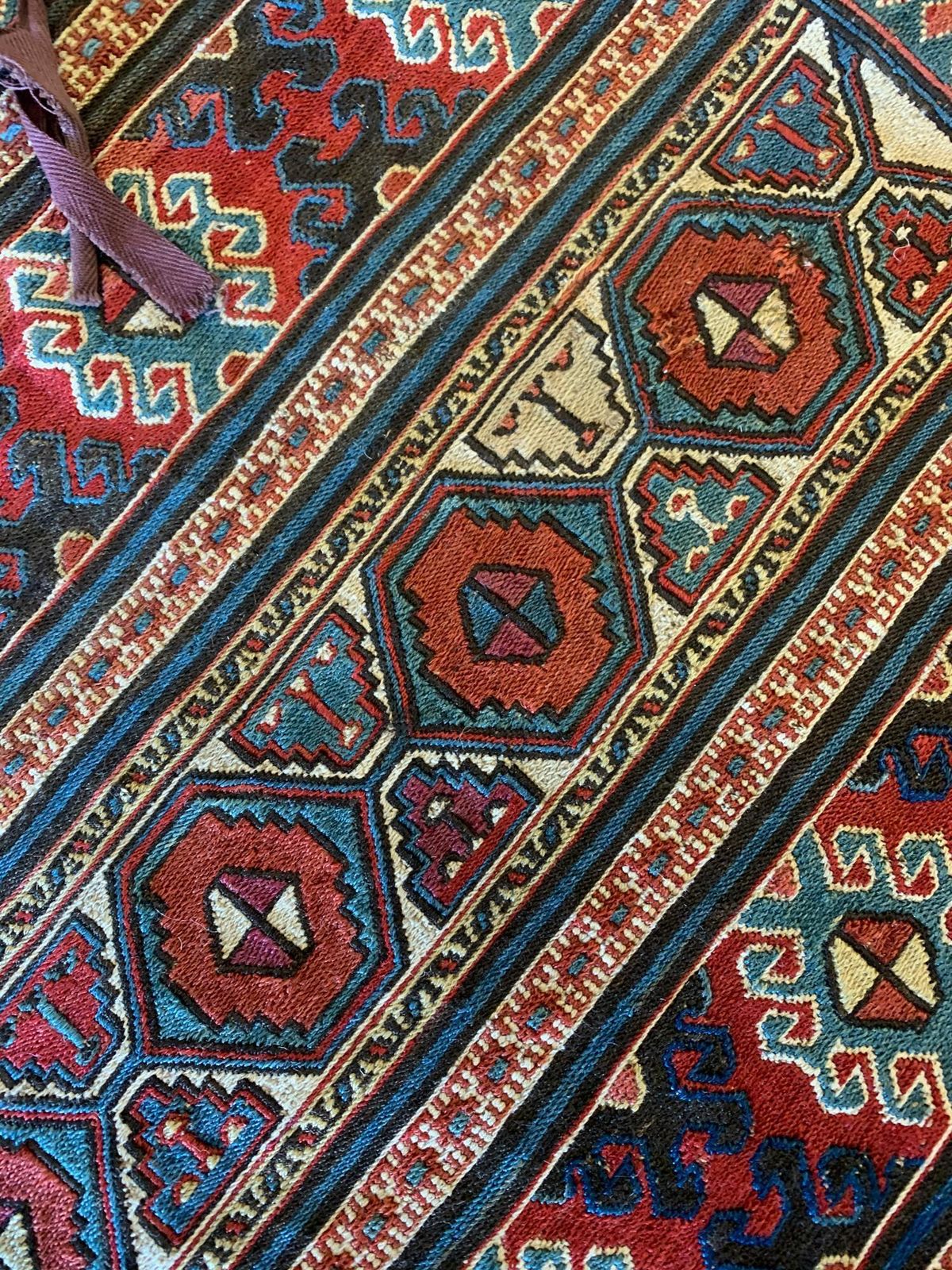 photo furniture Pair Of Collectible Antique Rugs, Kilims Oriental Caucasian Wool "Khorjin" Rug