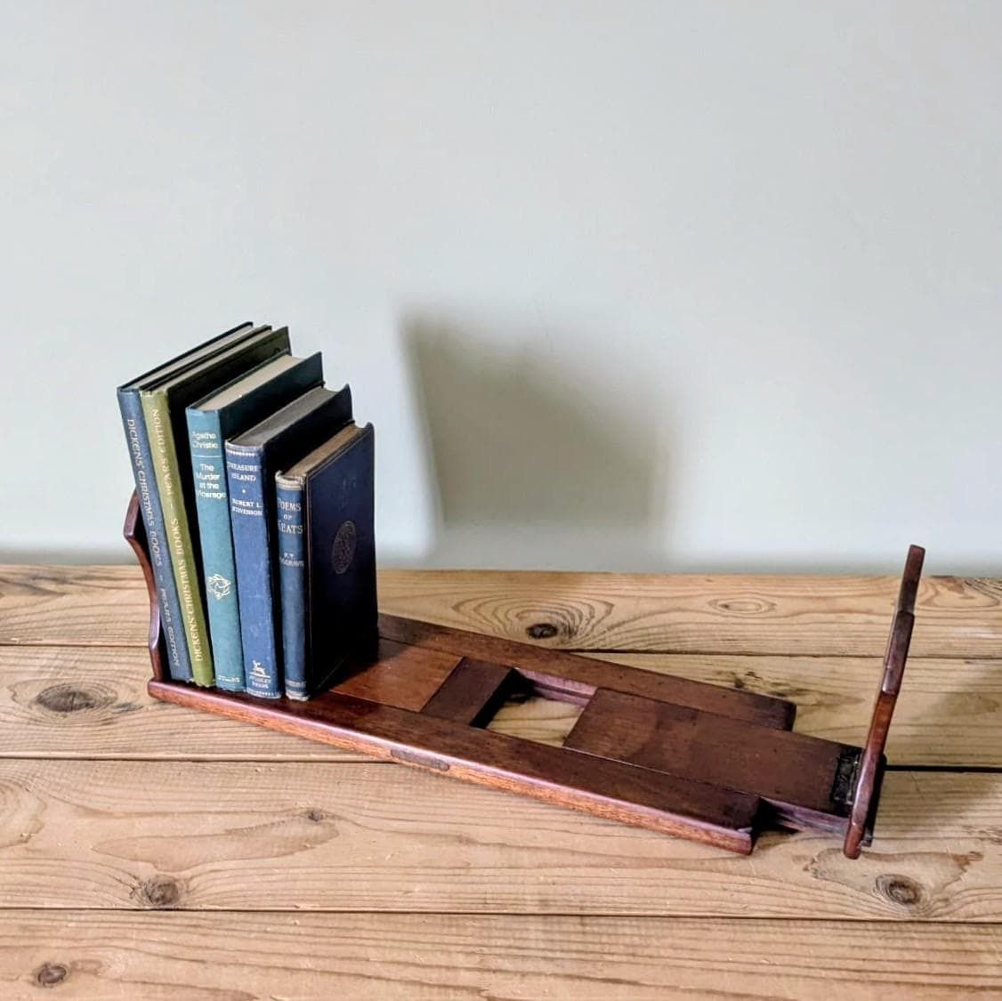 An Antique Mahogany Book Slide C1900   Book Stand Desk Tidy Bookends Books photo 74.0