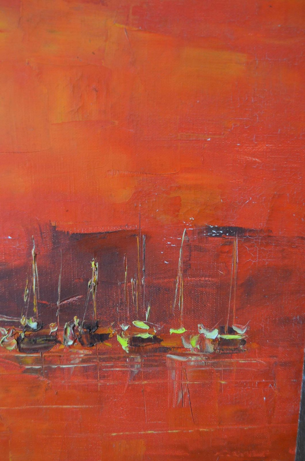Vintage Seascape Oil On Board   Ricky Leung photo furniture