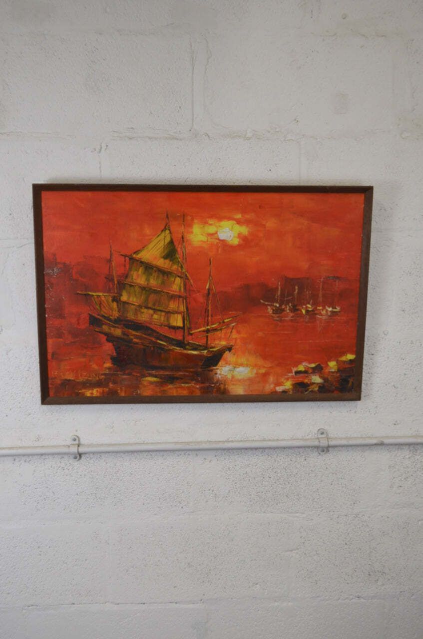 Vintage Seascape Oil On Board   Ricky Leung photo buy