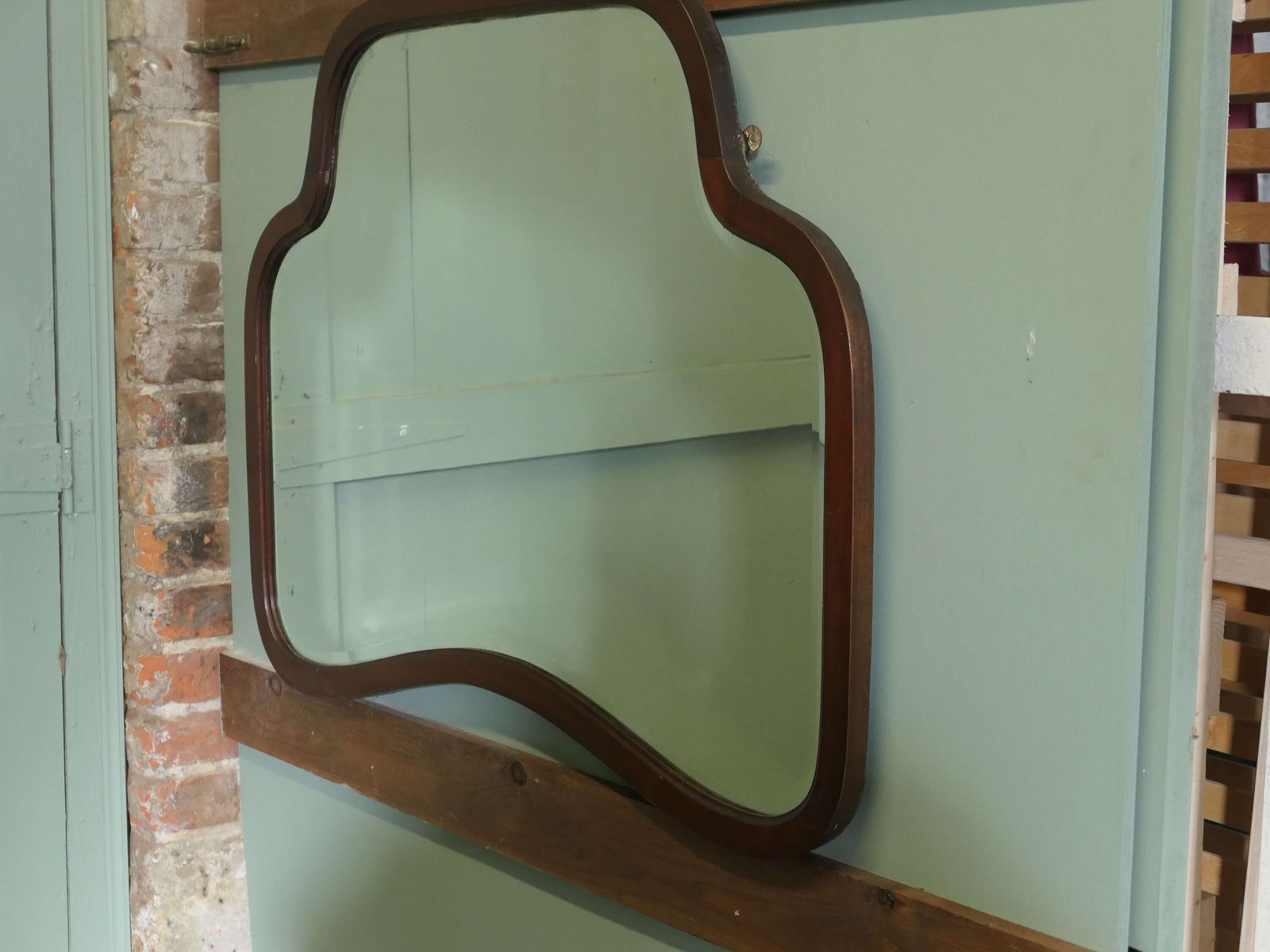 An Attractive Art Deco Walnut Mirror photo for sale