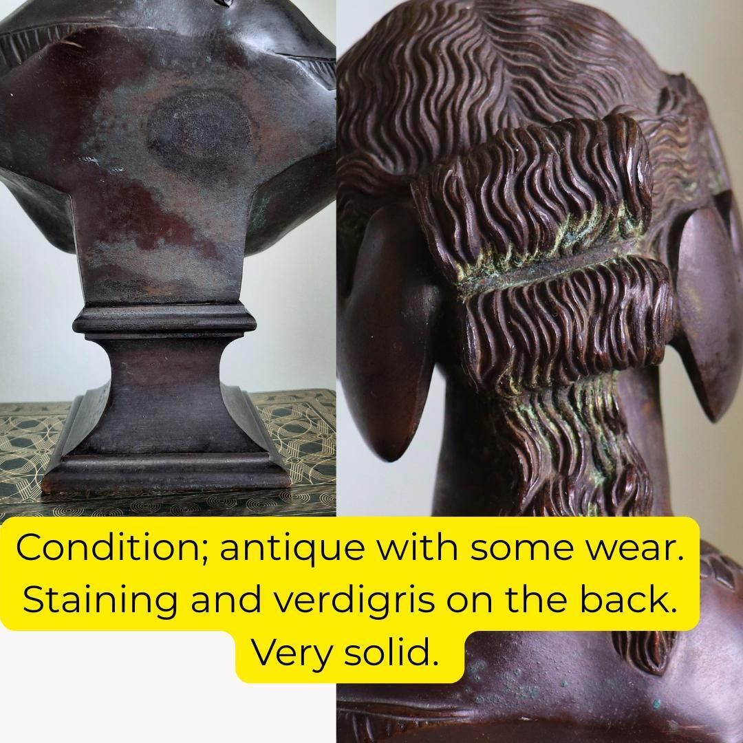 Antique Victorian Neoclassical Cast Bronze Bust Of Sapho After Pradier C Late 1800's. photo buy