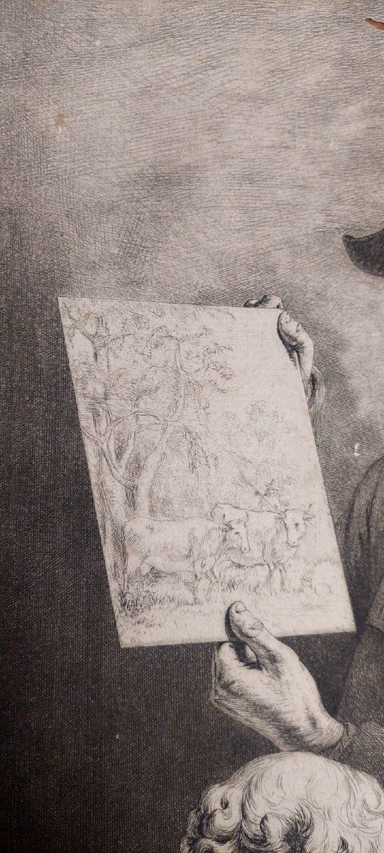 Self Portrait Of Jean Jacques De Boisseau, 1796. Very Rare. Etching Printed On Laid Paper. photo vintage