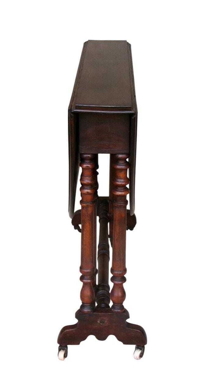 photo furniture C1870 Baby Sutherland Table, Antique Drop Leaf Tea Table, Victorian Furniture