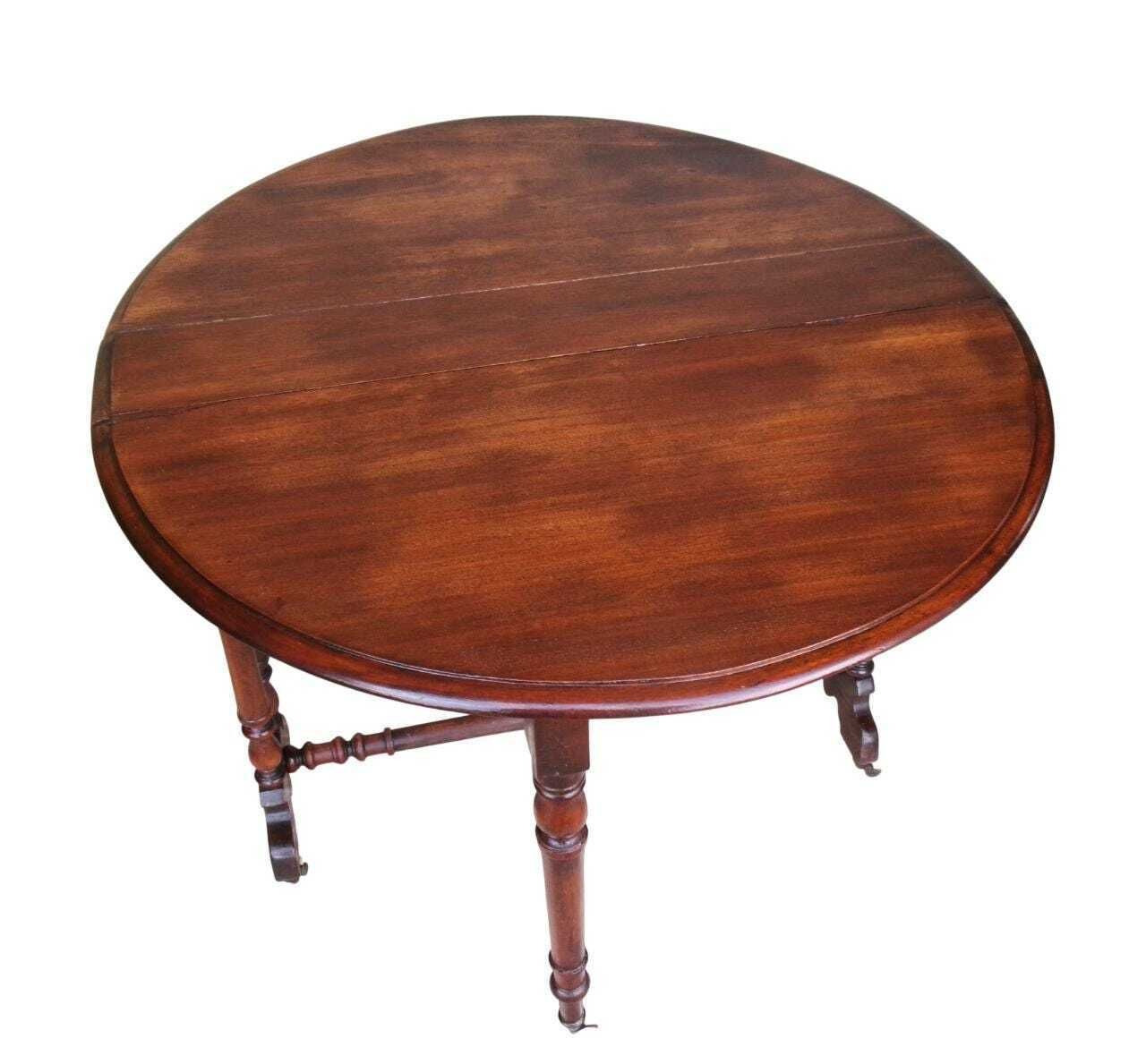 Furniture C1870 Baby Sutherland Table, Antique Drop Leaf Tea Table, Victorian Furniture photo