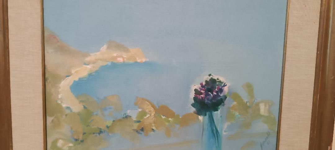 Abstract Painting Renato Borsato (Venice 1927 2013) "Violet Title" 1963 photo 167.0