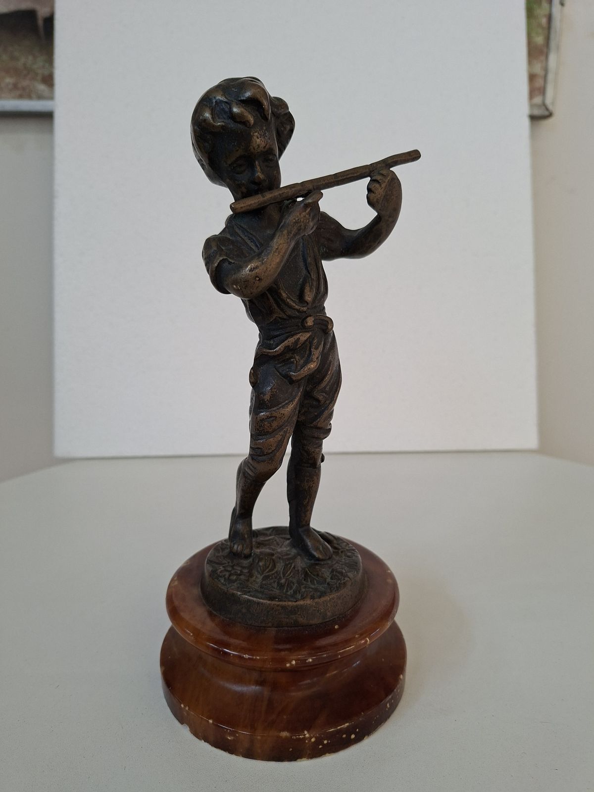 Scultura In Bronzo "Il Giovane Pifferaio" photo for sale