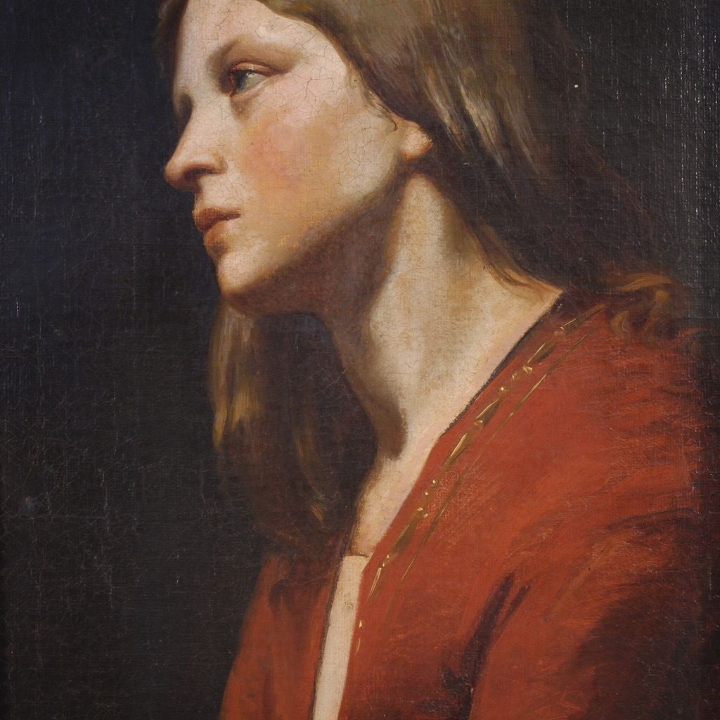 19th Century Italian Painting, Portrait Of A Young Girl photo Art