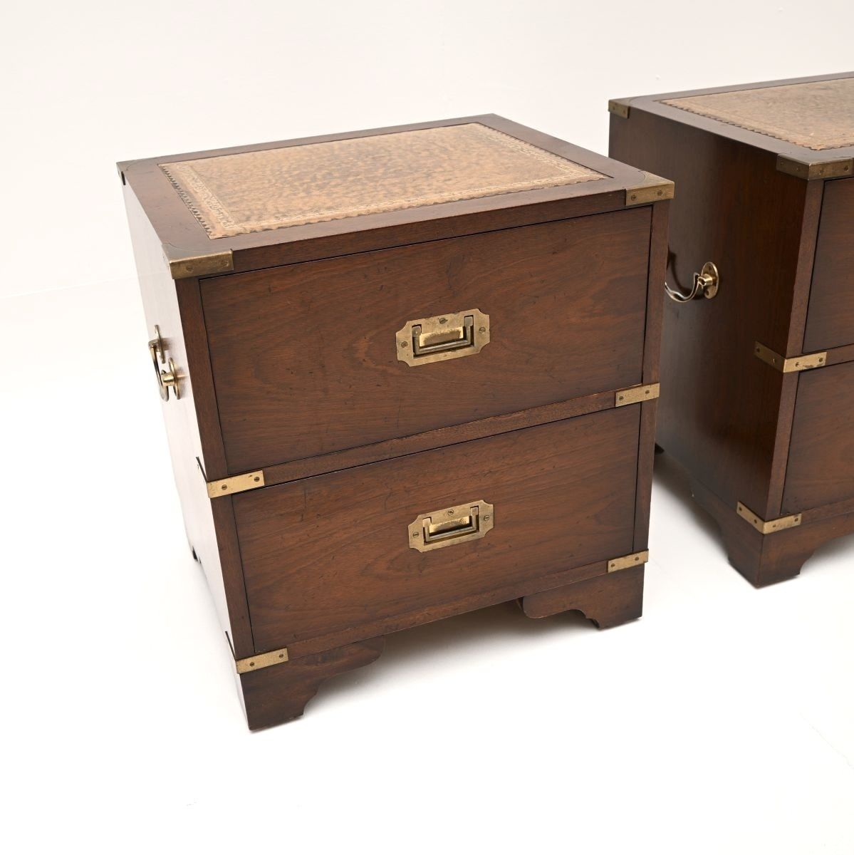 Pair Of Antique Military Campaign Style Mahogany Bedside Chests photo 1495.0