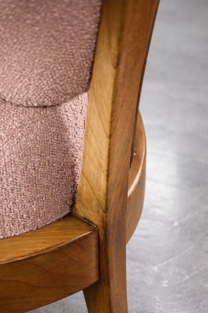5003.0 Mid Century German Modern Cherrywood And Pink Upholstered Armchairs From Wilhelm Knoll, 1970s, Set Of 2 photo