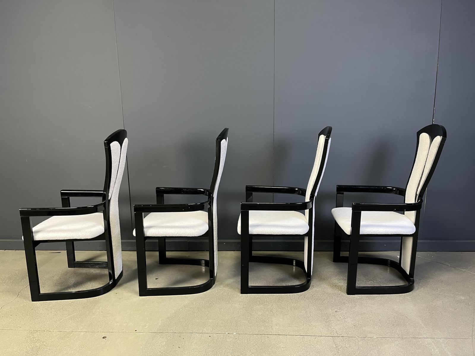 Italian Lacquered Wood Dining Chairs, 1980s photo for sale