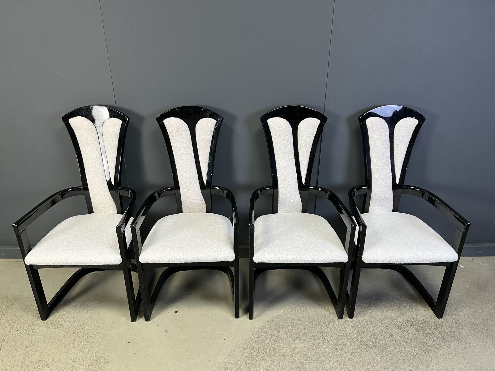 Italian Lacquered Wood Dining Chairs, 1980s photo buy