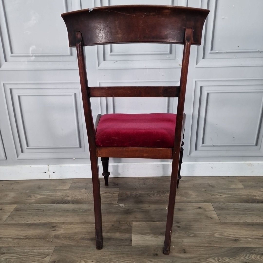 photo buy Antique Dining Chair Mahogany – Upholstered Seat Carved Legs 19th Century