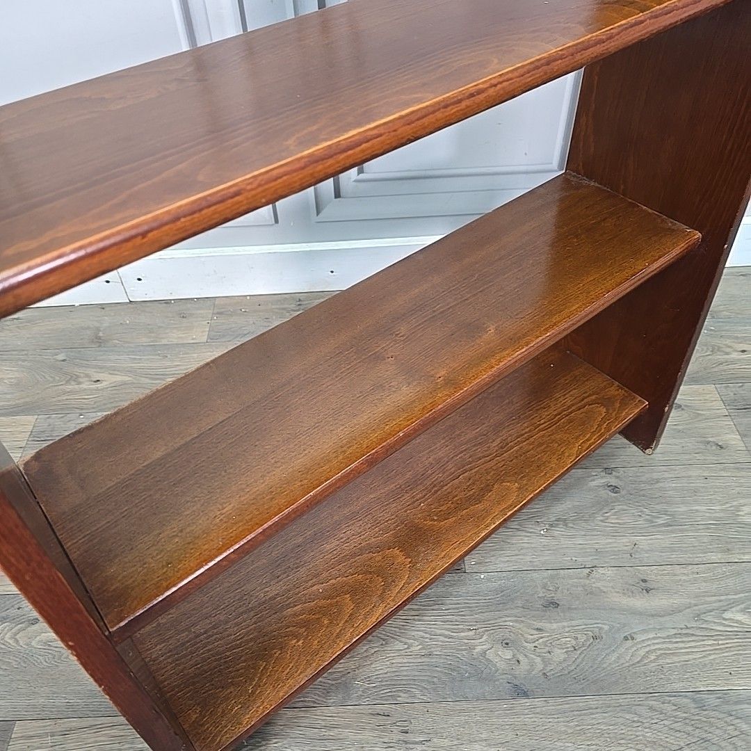 Vintage Mid Century Bookcase Oak Veneer – Shelves – School / Utility Shelf Retro photo 170.0