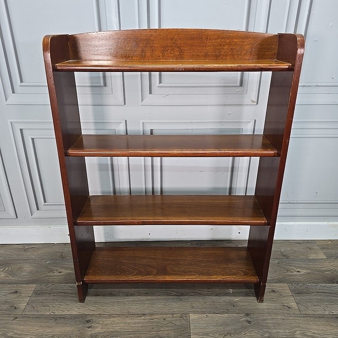 photo for sale Vintage Mid Century Bookcase Oak Veneer – Shelves – School / Utility Shelf Retro