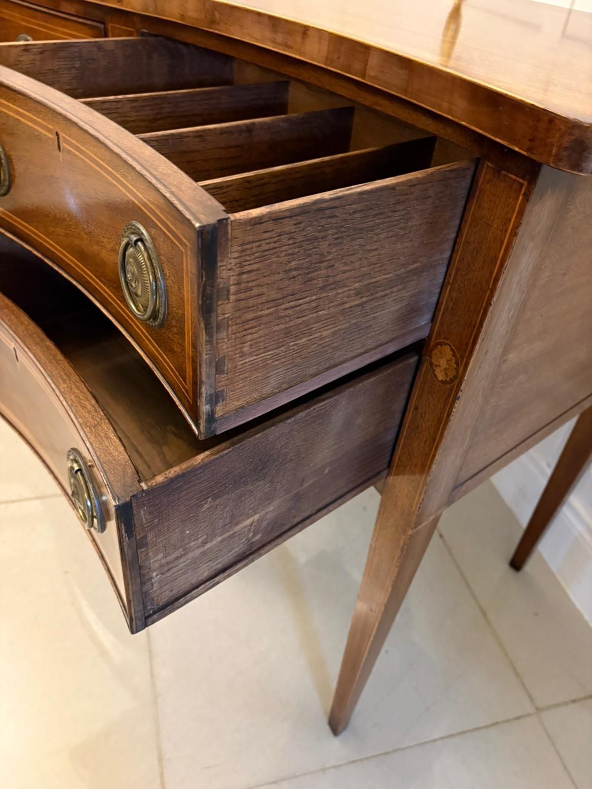photo for sale Antique Early 20th Century Figured Mahogany Serpentine Sideboard