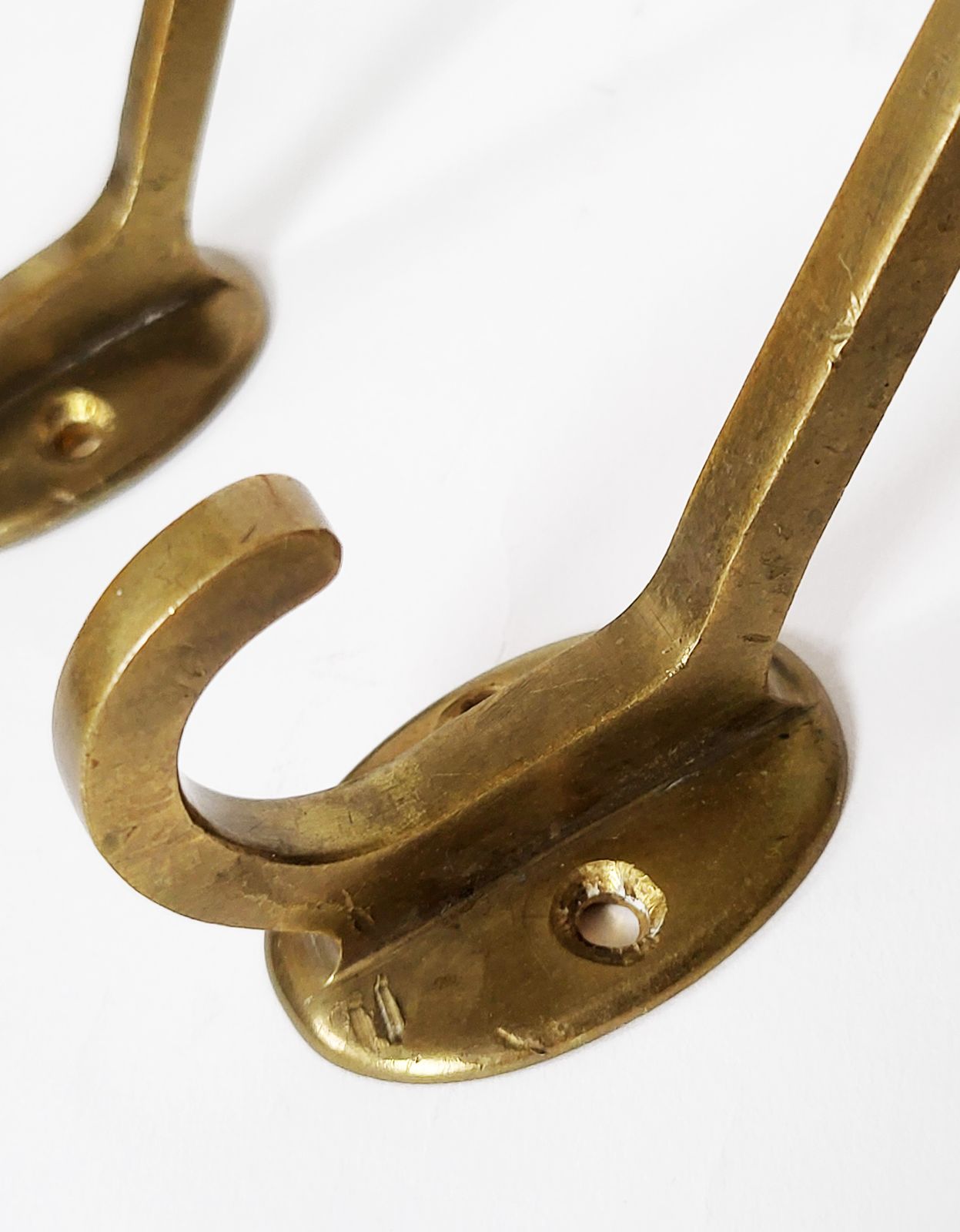 photo for sale Viennese Art Nouveau Brass Wall Hooks, 1900s, Set Of 7