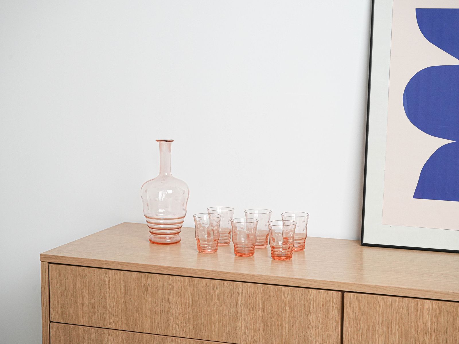 Set Glazen En Karaf, Italiaans Design, Jaren 1970, Made In Italy photo furniture