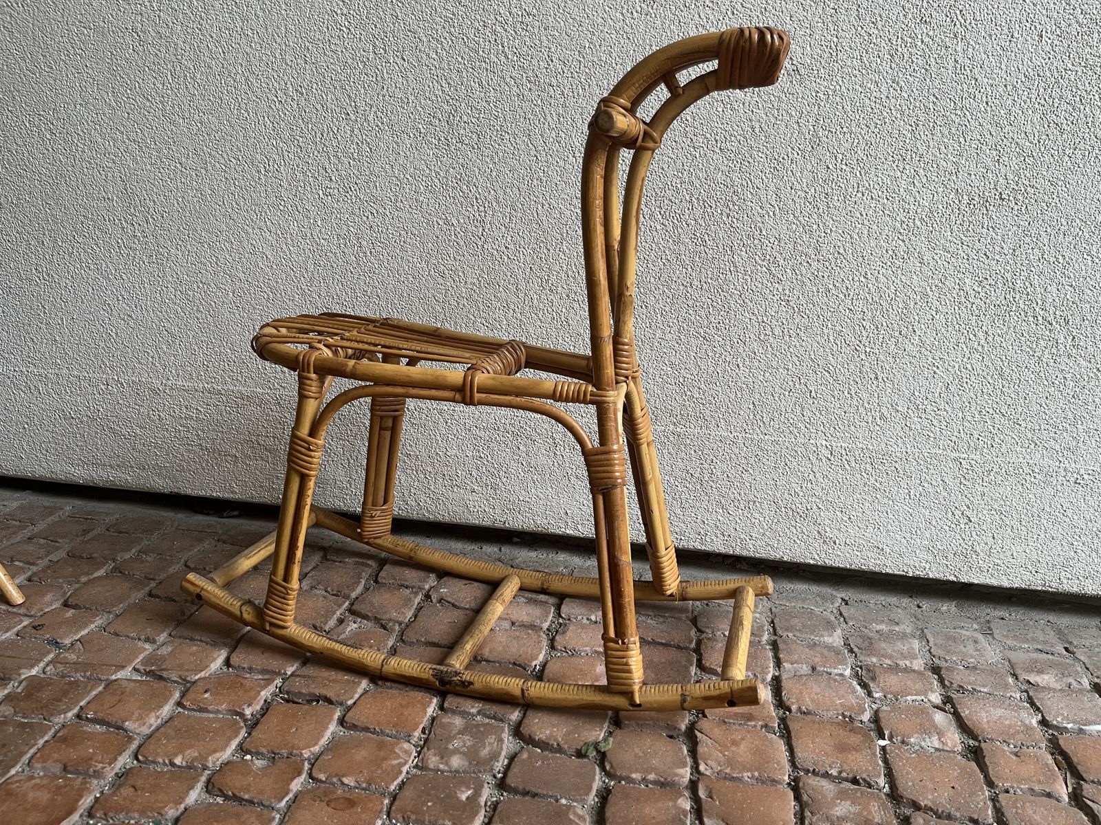 Bent Rattan And Wicker Rocking Horse In The Manor Of  Franco Albini photo buy