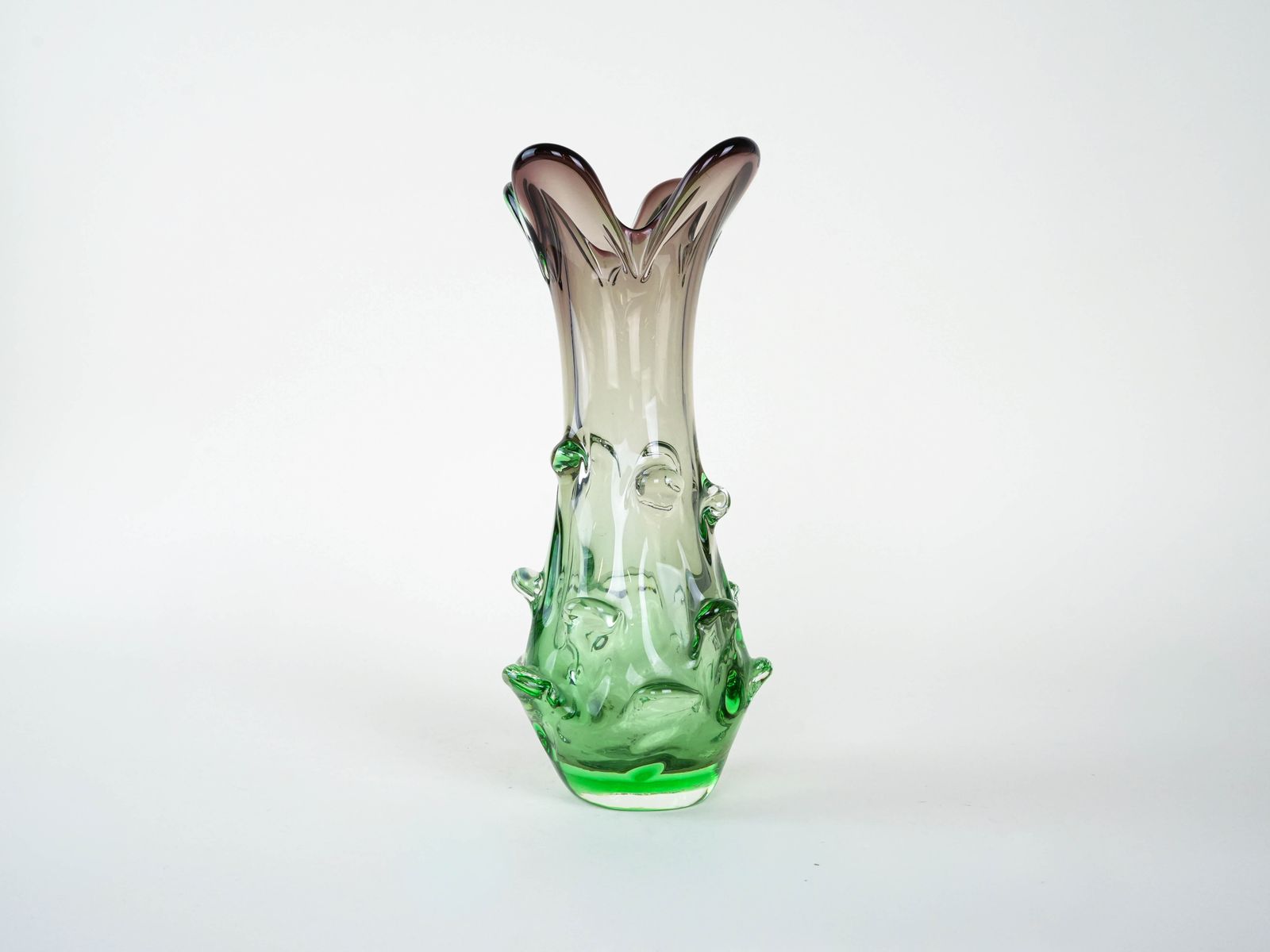 Green Vase, Murano Glass, 1960s, Made In Italy photo for sale
