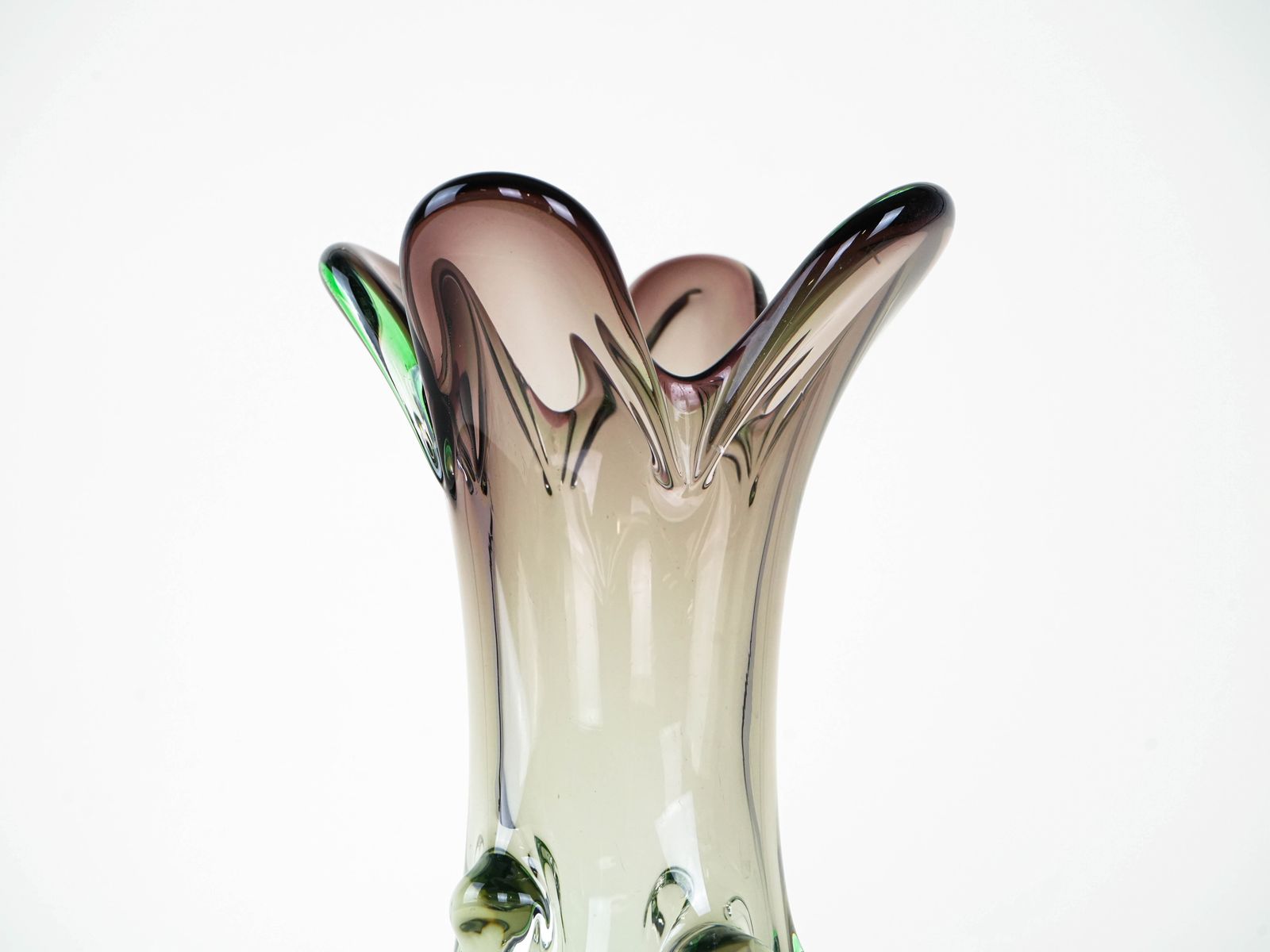 Groene Vaas, Murano Glas, Ca. Jaren 1960, Gemaakt In Italië photo 519.0