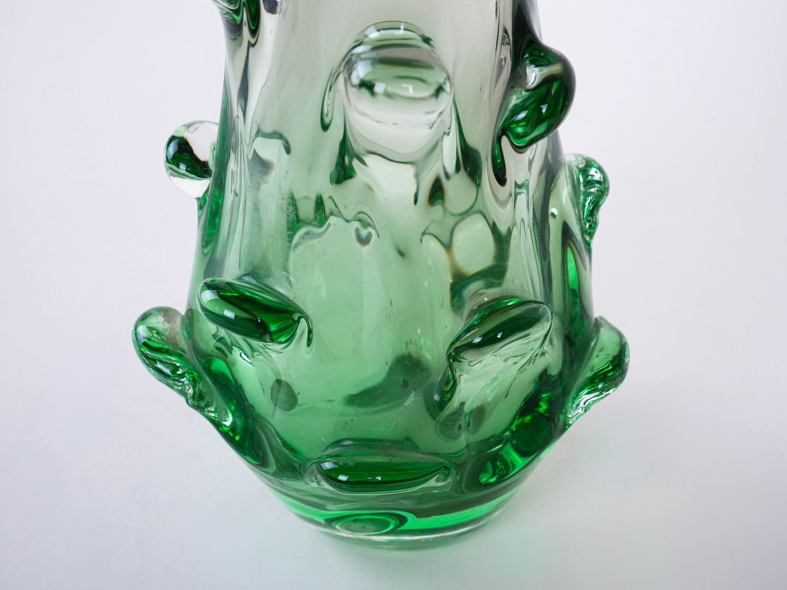 Home Decor Green Vase, Murano Glass, 1960s, Made In Italy photo