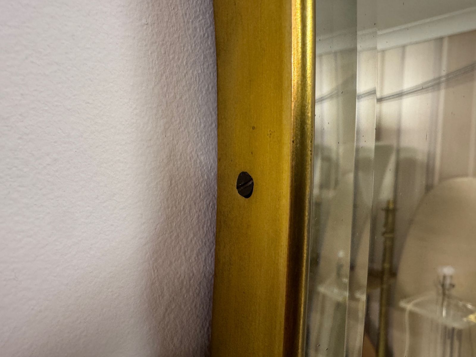 Italian Brass Wall Mirror, Circa 1970s. photo furniture