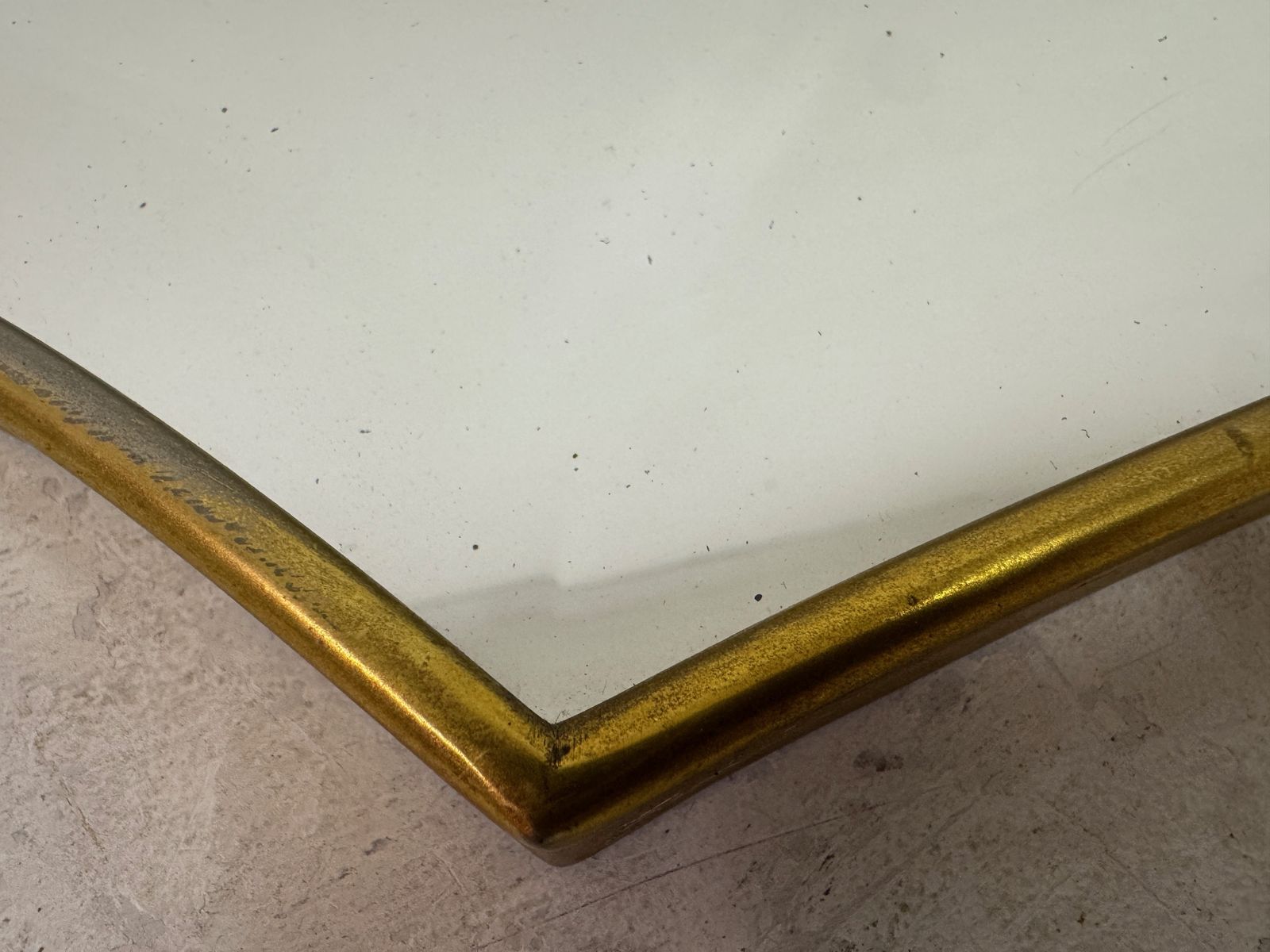 Italian Brass Wall Mirror, Circa 1970s. photo vintage