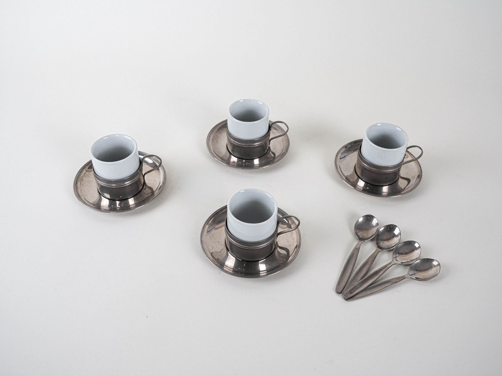 Set Of Espresso Cups, Italian Design, 1980s, Made In Italy photo vinterior