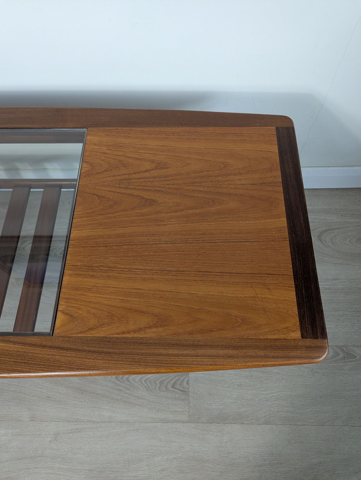 G Plan “Long John” Teak & Glass Coffee Table With Slatted Undershelf Rare Find | Mid Century Modern (C.1960s–70s) photo vintage