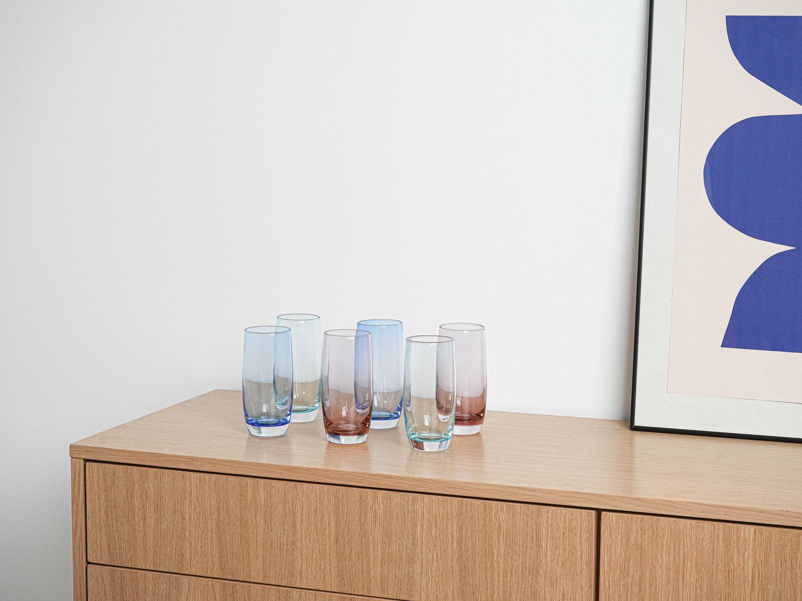 Set Of Colourful Glasses, Italian Design, 1980s, Production: Italy photo furniture
