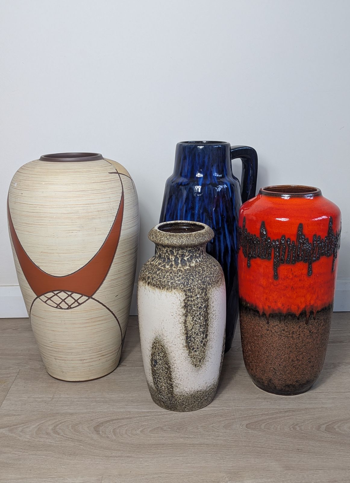 photo vintage Large West German Lava Floor Vase By Scheurich Model 517–45, C.1970