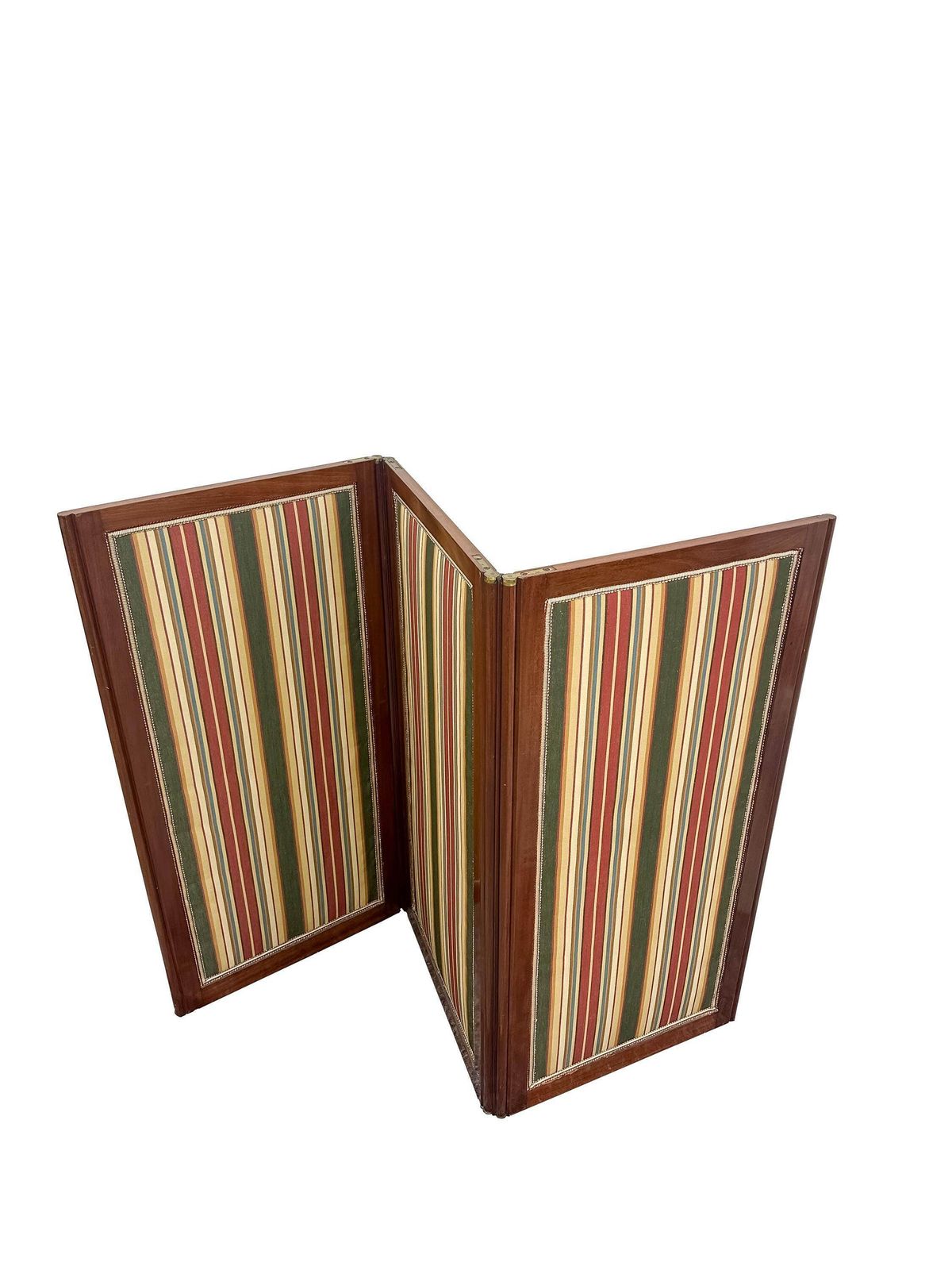L.Moreau Mahogany Three Panel Room Divider Upholstered With Mechanism   Louis XVI Circa 1780’s photo for sale