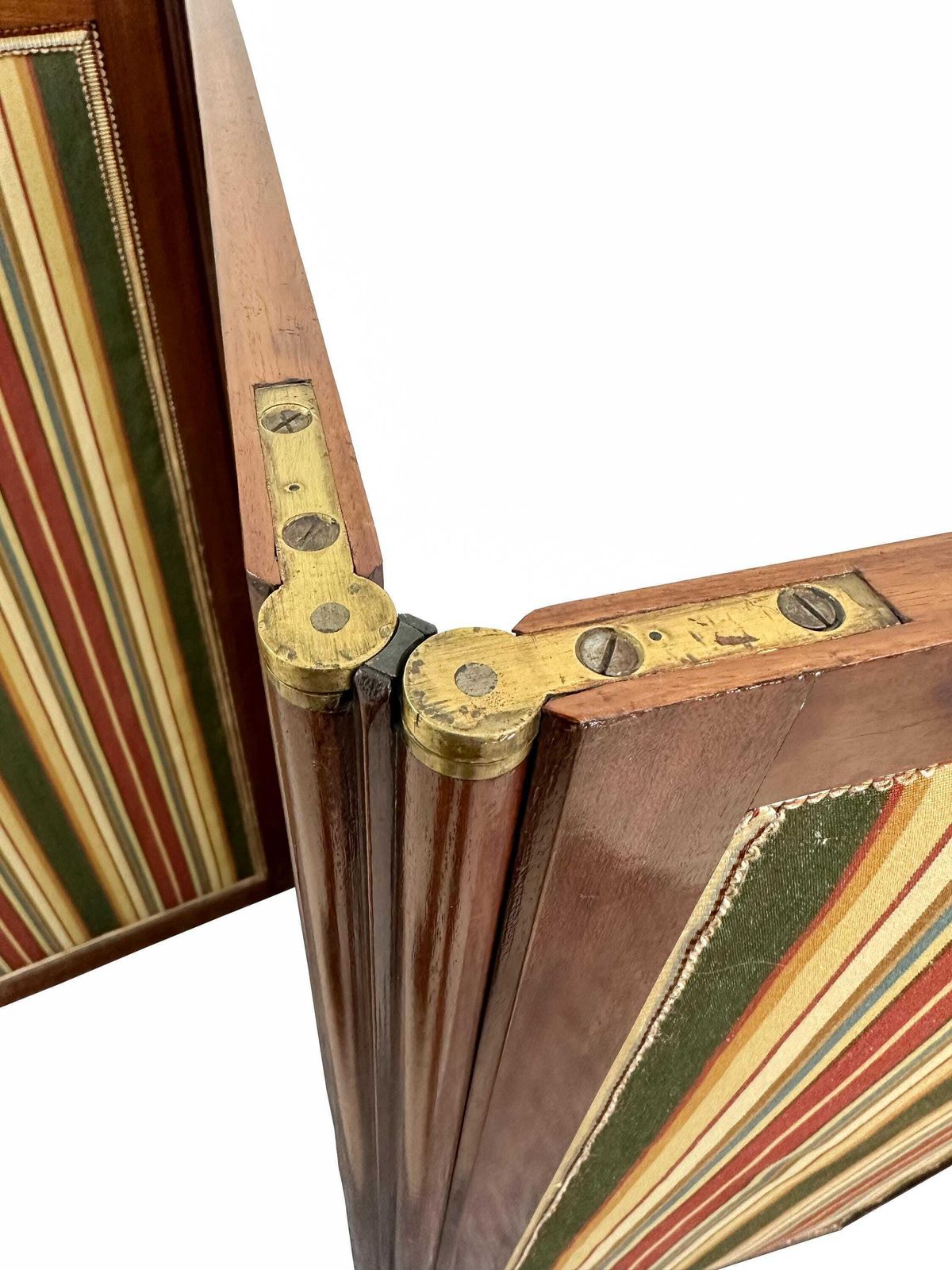 L.Moreau Mahogany Three Panel Room Divider Upholstered With Mechanism   Louis XVI Circa 1780’s photo vinterior