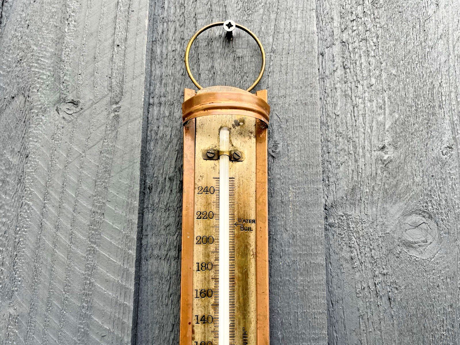 Antique 1930's Scientific Hezzanith Copper Fahrenheit Thermometer Meteorological photo furniture