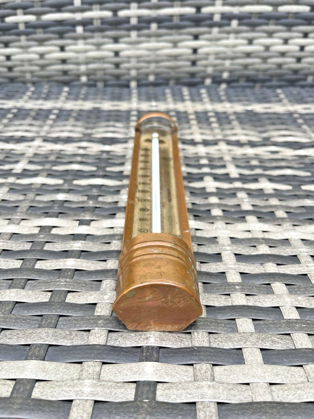 Antique 1930's Scientific Hezzanith Copper Fahrenheit Thermometer Meteorological photo buy