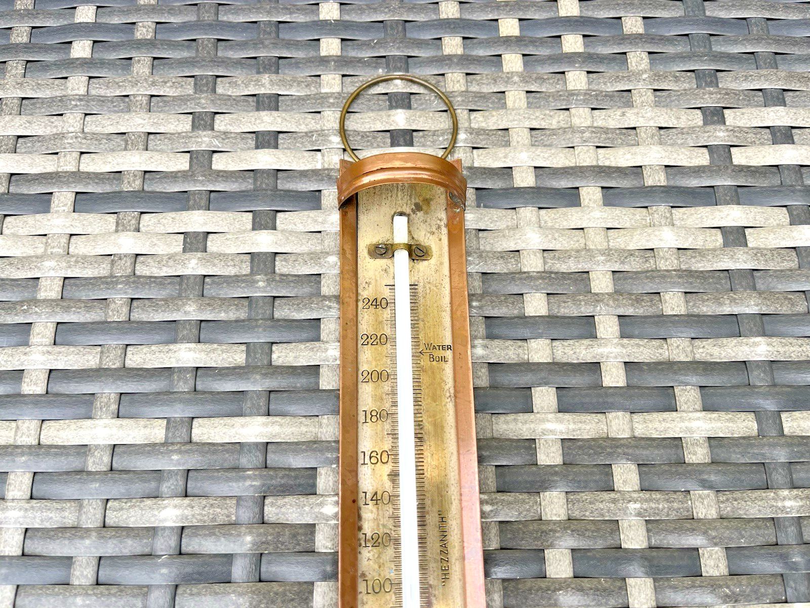 Antique 1930's Scientific Hezzanith Copper Fahrenheit Thermometer Meteorological photo vintage