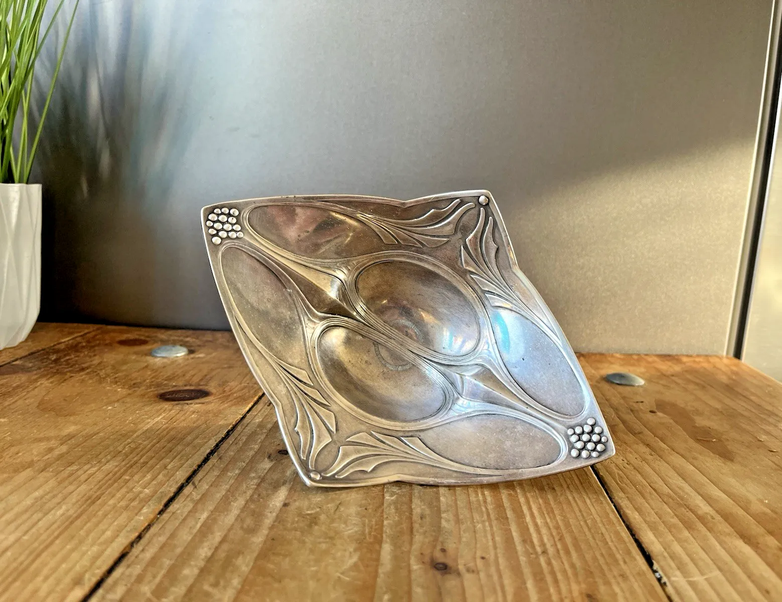 photo buy Antique Art Nouveau Wmf Jugendstil Pedestal Bowl Stand Silver Plated / Pewter
