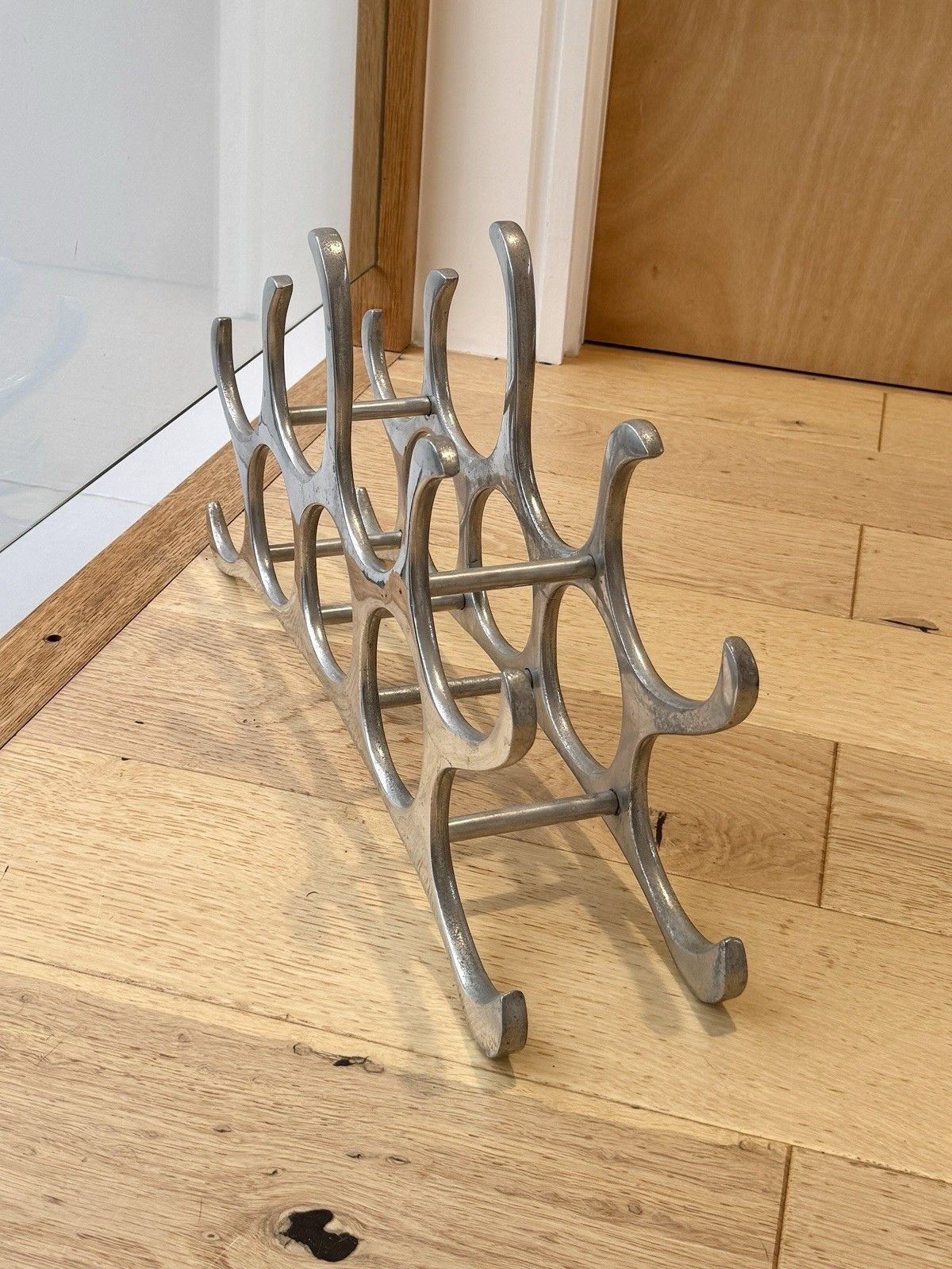 photo vinterior Michael Noll Style 9 Bottle Wine Rack In Polished Aluminium
