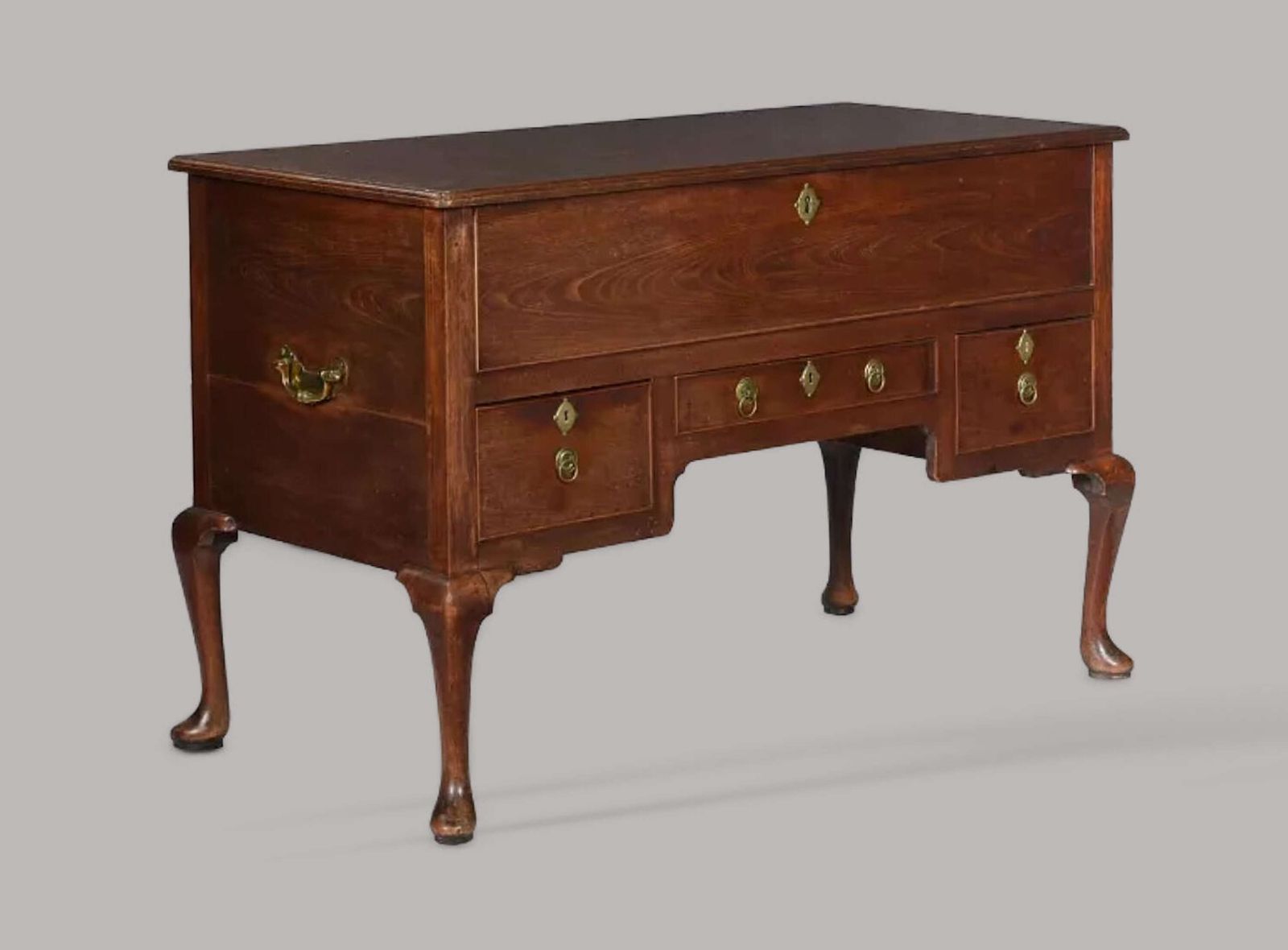 Handsome George II Solid Red Walnut Silver Chest photo vinterior
