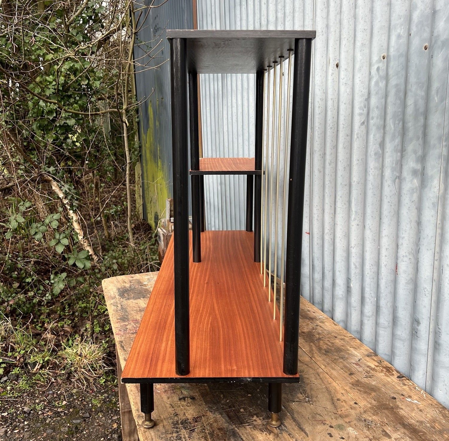 photo buy Vintage Teak Mid Century Free Standing Shelving Unit Book Case Display 60s 70s