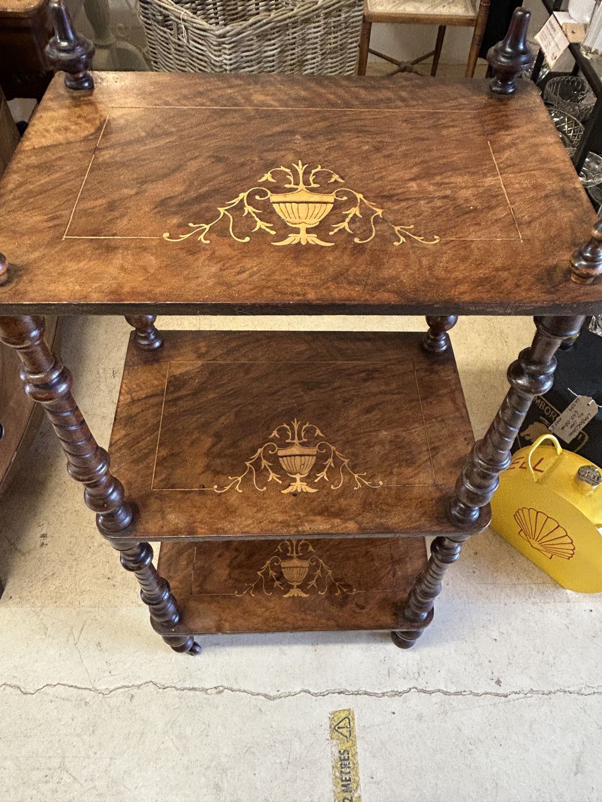 Antique Inlaid Mahogany What Not On Castors photo Furniture